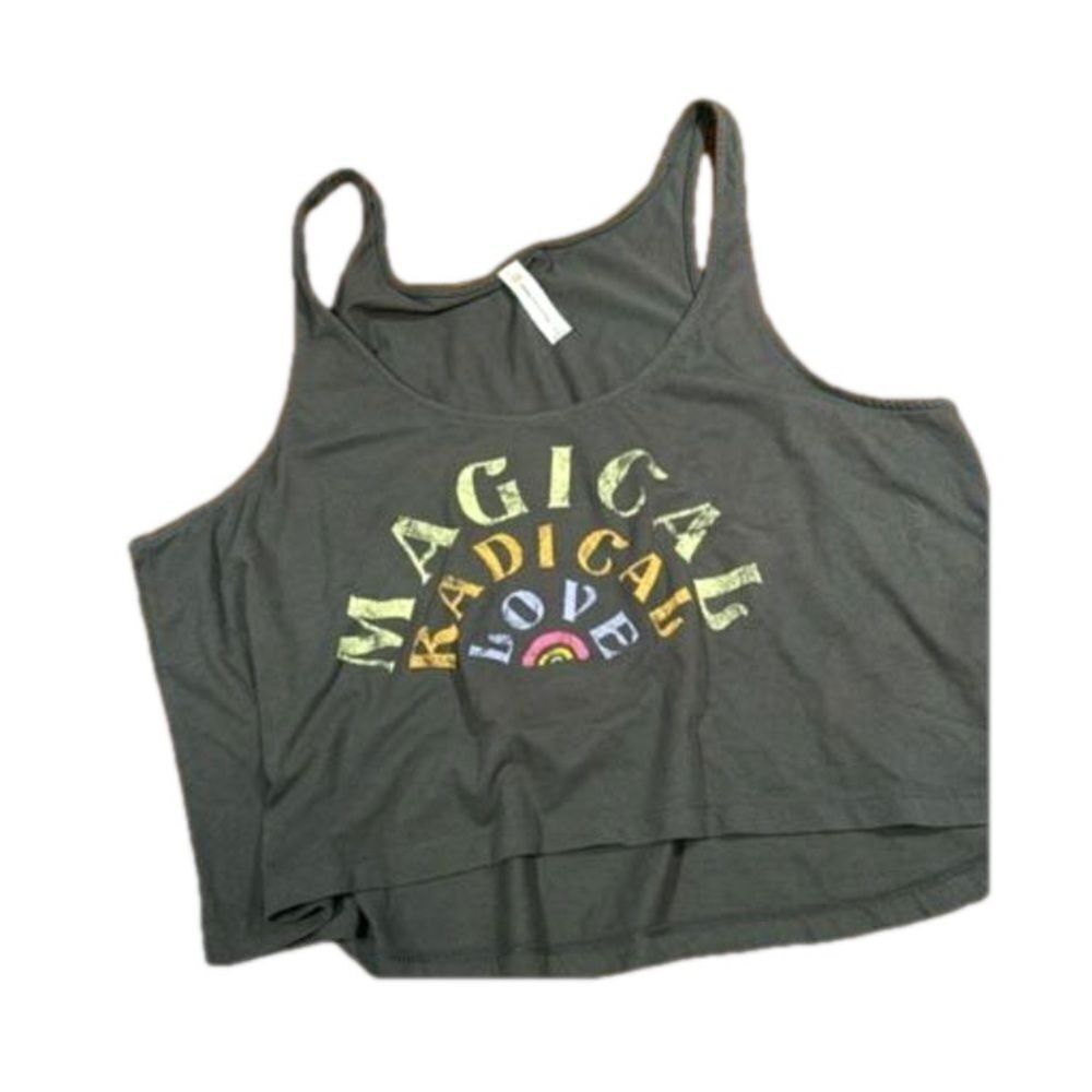 Magical Radical Love Sleeveless Cut Sleeves Crop Tee Shirt Size XL Rainbow 🌈